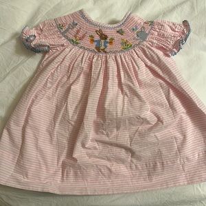 Anavini hand smocked girl’s Easter dress